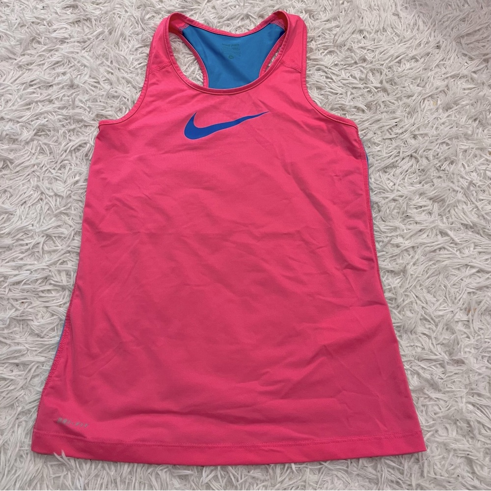 Nike Pro Dri Fit Racerback Tank Top Size M
Two Tone Pink Blue